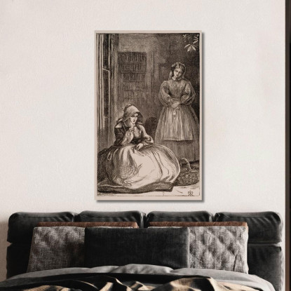 Per Favore Signora Possiamo Avere I Piselli Da Sgranare? Sir John Everett Millais jem25 quadro stampato su tela