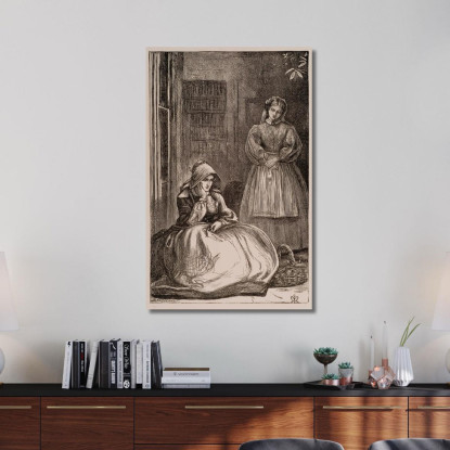 Per Favore Signora Possiamo Avere I Piselli Da Sgranare? Sir John Everett Millais jem25 quadro stampato su tela