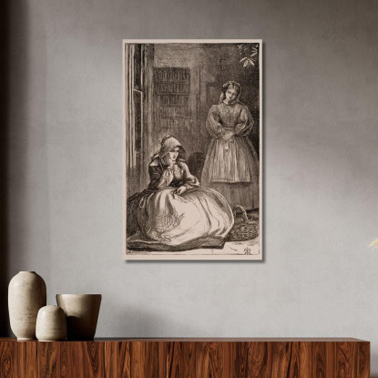 Per Favore Signora Possiamo Avere I Piselli Da Sgranare? Sir John Everett Millais jem25 quadro stampato su tela