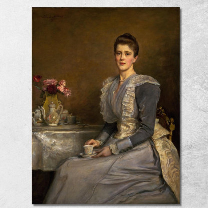 Ritratto Di Mary Endicott (Morta Nel 1957) Mrs. Joseph Chamberlain Sir John Everett Millais jem30 quadro stampato su tela