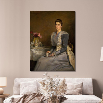 Ritratto Di Mary Endicott (Morta Nel 1957) Mrs. Joseph Chamberlain Sir John Everett Millais jem30 quadro stampato su tela