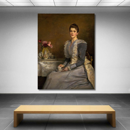 Ritratto Di Mary Endicott (Morta Nel 1957) Mrs. Joseph Chamberlain Sir John Everett Millais jem30 quadro stampato su tela