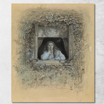 Reverie Sir John Everett Millais jem33 quadro stampato su tela