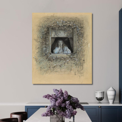 Reverie Sir John Everett Millais jem33 quadro stampato su tela