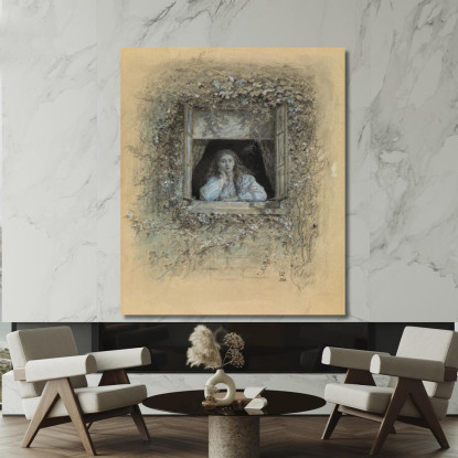 Reverie Sir John Everett Millais jem33 quadro stampato su tela