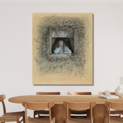 Reverie Sir John Everett Millais jem33 quadro stampato su tela