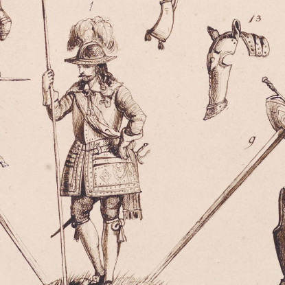 Schizzi Di Armature – Studio Per Carlo I Sir John Everett Millais jem34 quadro stampato su tela