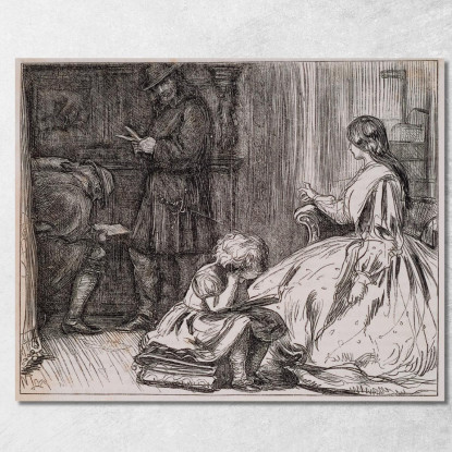 Figlio Christopher – I Poliziotti Irrompono In Casa Sir John Everett Millais jem37 quadro stampato su tela