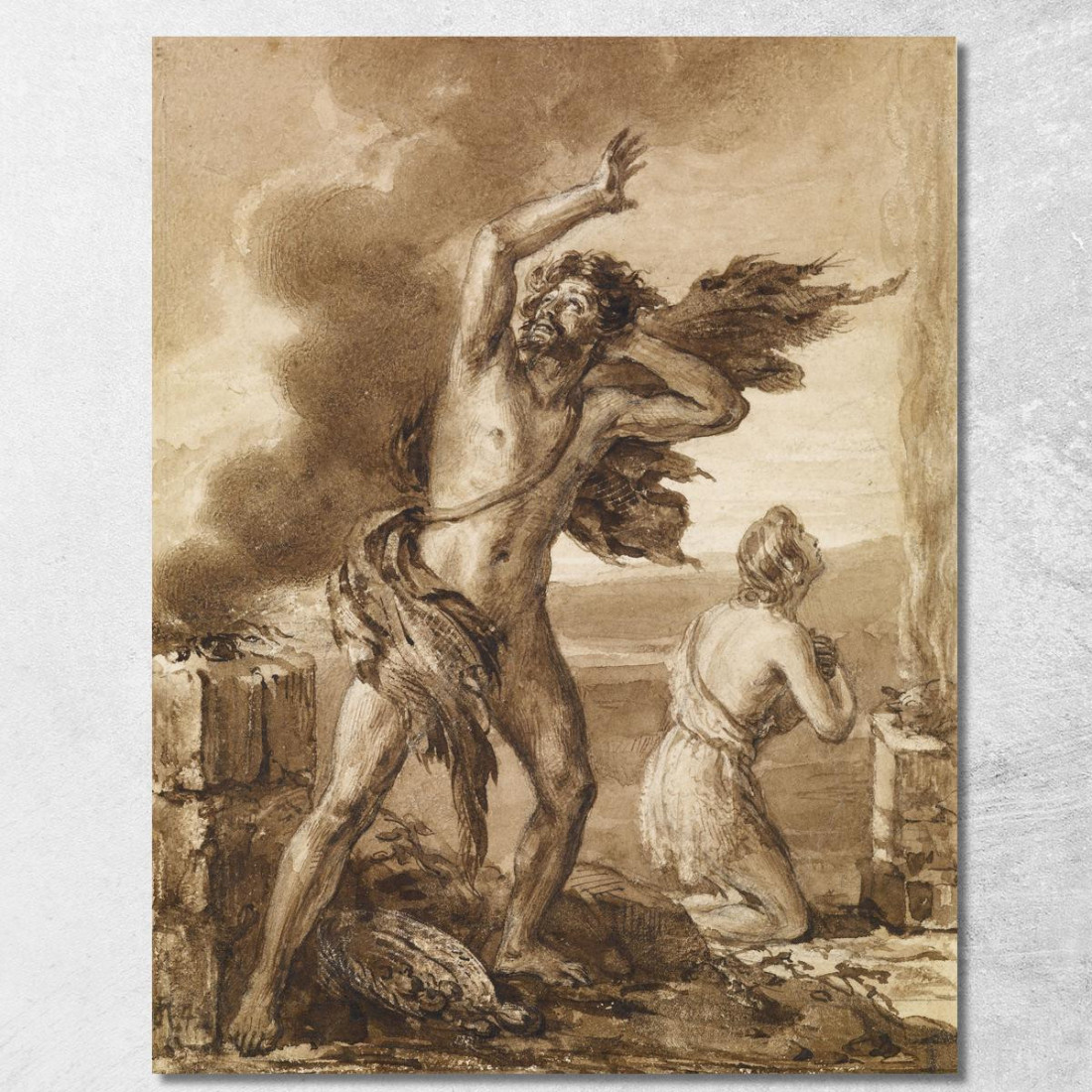 Il Rifiuto Del Sacrificio Di Caino (Genesi Iv) Sir John Everett Millais jem56 quadro stampato su tela