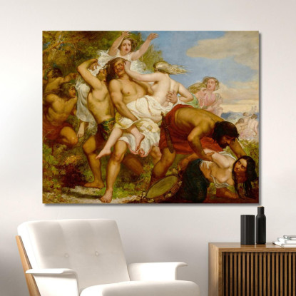 La Tribù Di Beniamino Che Rapisce Le Figlie Di Silo Nei Vigneti Sir John Everett Millais jem58 quadro stampato su tela