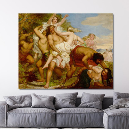 La Tribù Di Beniamino Che Rapisce Le Figlie Di Silo Nei Vigneti Sir John Everett Millais jem58 quadro stampato su tela