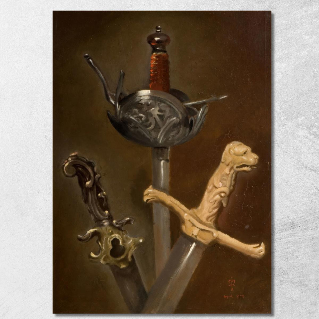 Tre Impugnature Di Spada Sir John Everett Millais jem60 quadro stampato su tela