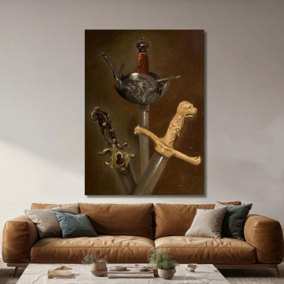 Tre Impugnature Di Spada Sir John Everett Millais jem60 quadro stampato su tela