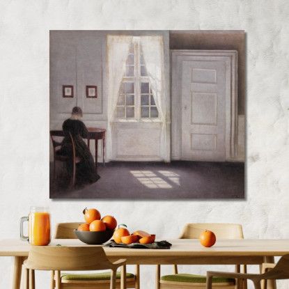 Una Stanza Nella Casa Dell'Artista In Strandgade Copenaghen Con La Moglie Dell'Artista 2 Vilhelm Hammershøi vhm1 quadro stampat