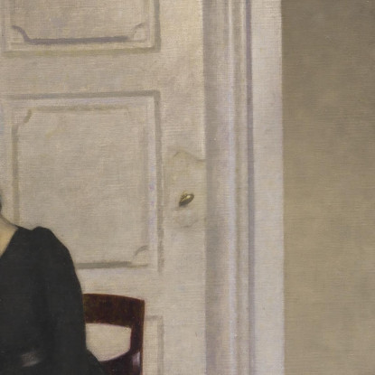 Una Stanza Nella Casa Dell'Artista In Strandgade Copenaghen Con La Moglie Dell'Artista Vilhelm Hammershøi vhm2 quadro stampato