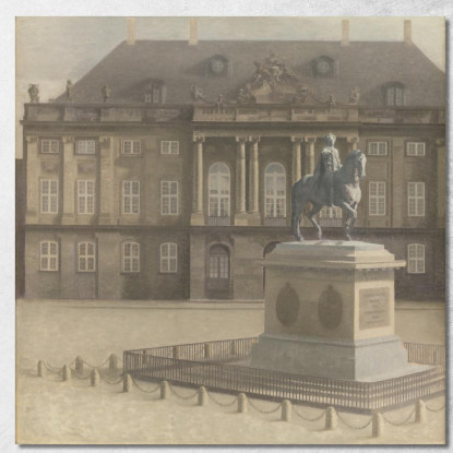Piazza Amalienborg Copenaghen Vilhelm Hammershøi vhm3 quadro stampato su tela