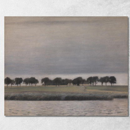 Studio Preparatorio Per "Solregn. Gentofte Sø" Vilhelm Hammershøi vhm10 quadro stampato su tela