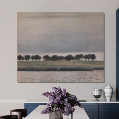 Studio Preparatorio Per "Solregn. Gentofte Sø" Vilhelm Hammershøi vhm10 quadro stampato su tela