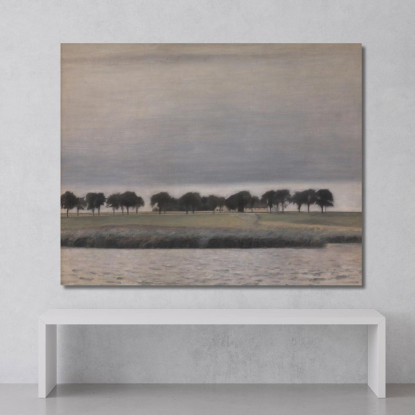 Studio Preparatorio Per "Solregn. Gentofte Sø" Vilhelm Hammershøi vhm10 quadro stampato su tela