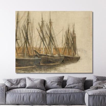 Dal Canale Di Christianshavn Copenaghen Vilhelm Hammershøi vhm11 quadro stampato su tela