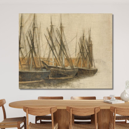 Dal Canale Di Christianshavn Copenaghen Vilhelm Hammershøi vhm11 quadro stampato su tela