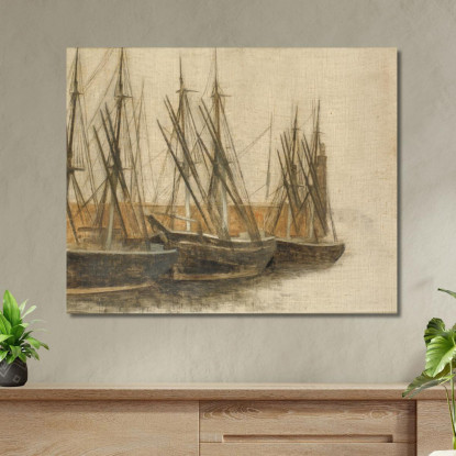 Dal Canale Di Christianshavn Copenaghen Vilhelm Hammershøi vhm11 quadro stampato su tela