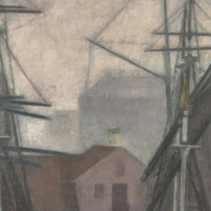 Molo Del Commercio Della Groenlandia Christianshavn Copenaghen Vilhelm Hammershøi vhm13 quadro stampato su tela