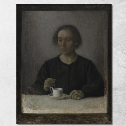 Ida Hammershøi Moglie Dell'Artista Con Una Tazza Da Tè Vilhelm Hammershøi vhm15 quadro stampato su tela