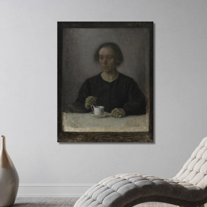 Ida Hammershøi Moglie Dell'Artista Con Una Tazza Da Tè Vilhelm Hammershøi vhm15 quadro stampato su tela