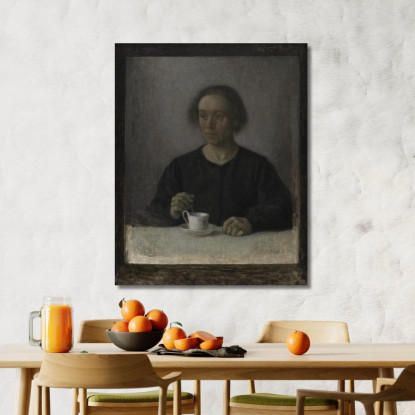 Ida Hammershøi Moglie Dell'Artista Con Una Tazza Da Tè Vilhelm Hammershøi vhm15 quadro stampato su tela