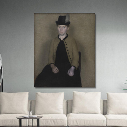 Ida Ilsted In Seguito Moglie Dell'Artista Vilhelm Hammershøi vhm16 quadro stampato su tela