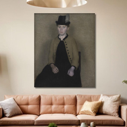 Ida Ilsted In Seguito Moglie Dell'Artista Vilhelm Hammershøi vhm16 quadro stampato su tela