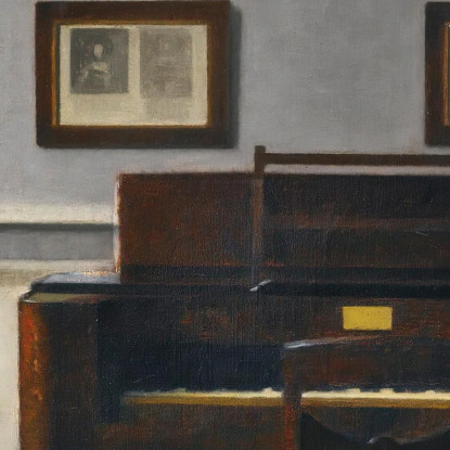 Ida In Un Interno Con Pianoforte Vilhelm Hammershøi vhm17 quadro stampato su tela