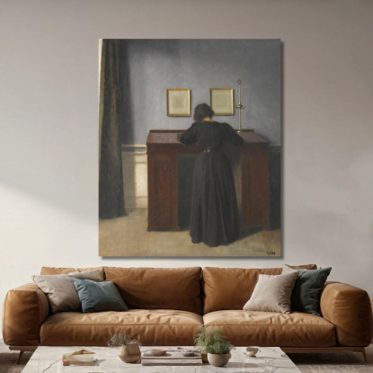 Ida In Piedi A Una Scrivania Vilhelm Hammershøi vhm19 quadro stampato su tela