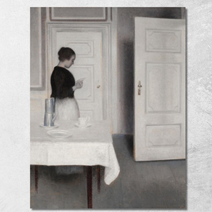 Ida Che Legge Una Lettera Vilhelm Hammershøi vhm21 quadro stampato su tela