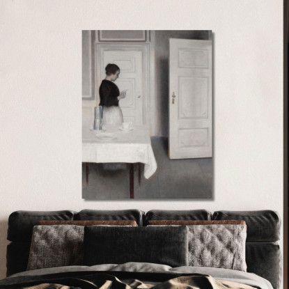 Ida Che Legge Una Lettera Vilhelm Hammershøi vhm21 quadro stampato su tela