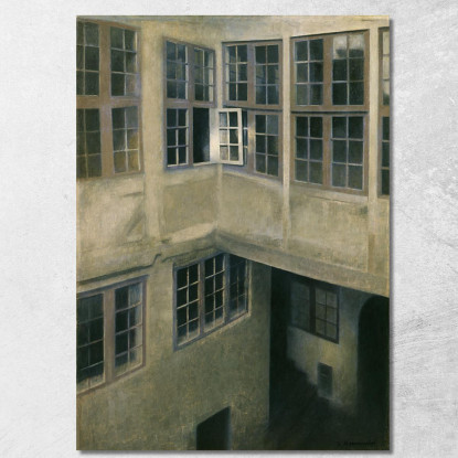 Interno Del Cortile Strandgade 30 Vilhelm Hammershøi vhm23 quadro stampato su tela