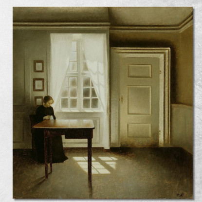 Interno Con Una Signora Vilhelm Hammershøi vhm25 quadro stampato su tela