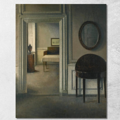 Interno Con Uno Specchio Vilhelm Hammershøi vhm26 quadro stampato su tela