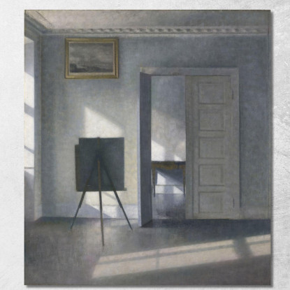 Interno Con Un Cavalletto Bredgade 25 Vilhelm Hammershøi vhm28 quadro stampato su tela