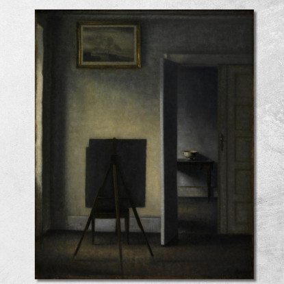 Interno Con Il Cavalletto Dell'Artista Vilhelm Hammershøi vhm30 quadro stampato su tela