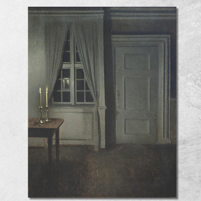 Interno Con Due Candele Vilhelm Hammershøi vhm31 quadro stampato su tela