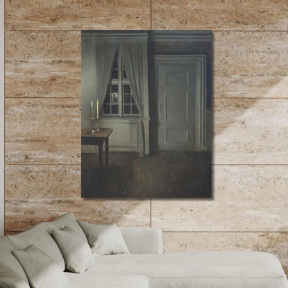 Interno Con Due Candele Vilhelm Hammershøi vhm31 quadro stampato su tela