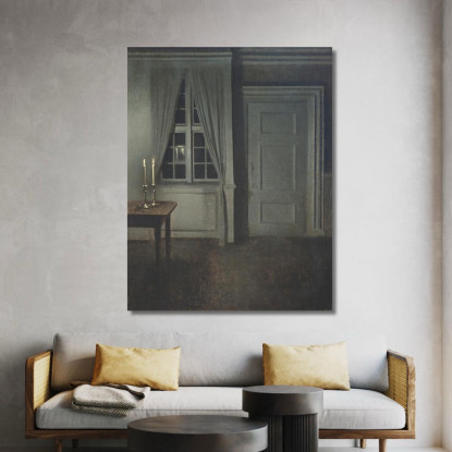 Interno Con Due Candele Vilhelm Hammershøi vhm31 quadro stampato su tela