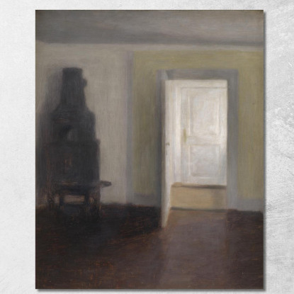 Interno. Una Vecchia Stufa Vilhelm Hammershøi vhm33 quadro stampato su tela