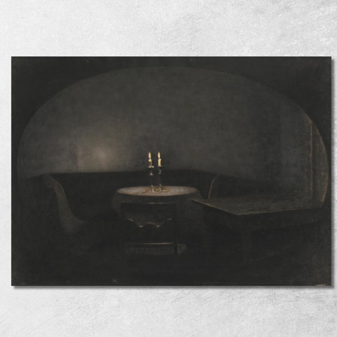 Interno. Luce Artificiale Vilhelm Hammershøi vhm34 quadro stampato su tela