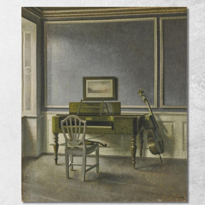 Interno. La Sala Della Musica Strandgade 30 Vilhelm Hammershøi vhm36 quadro stampato su tela