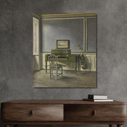 Interno. La Sala Della Musica Strandgade 30 Vilhelm Hammershøi vhm36 quadro stampato su tela