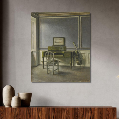 Interno. La Sala Della Musica Strandgade 30 Vilhelm Hammershøi vhm36 quadro stampato su tela