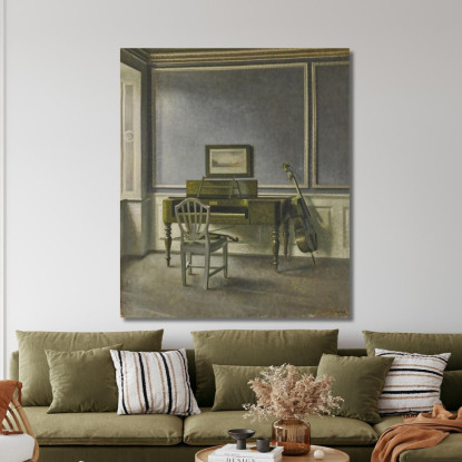Interno. La Sala Della Musica Strandgade 30 Vilhelm Hammershøi vhm36 quadro stampato su tela